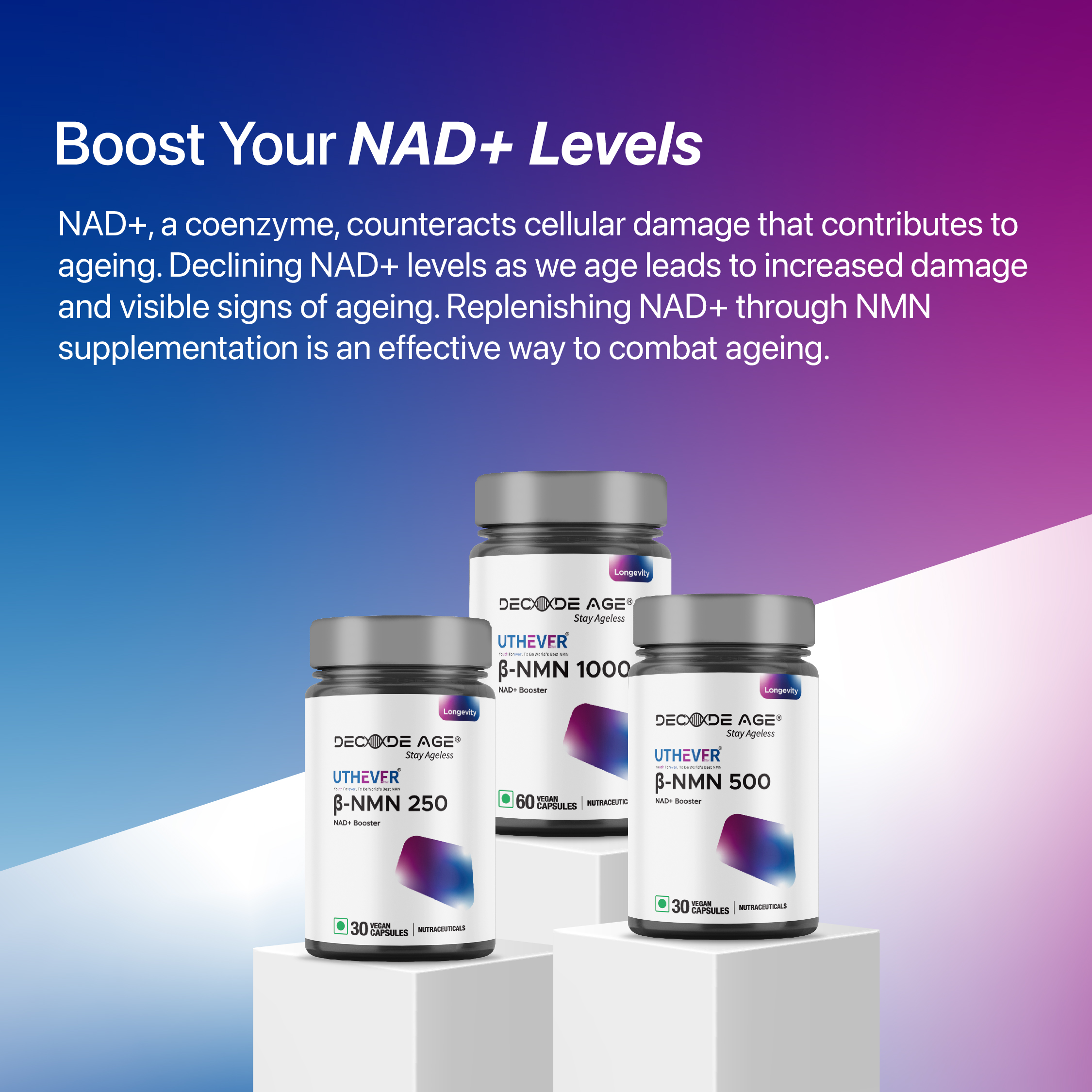 Decode Age NMN Pro Uthever 500 Vegetarian Capsule , Ultra